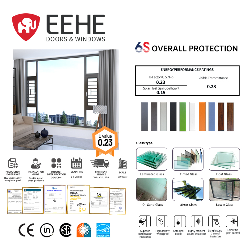 Eehe Soundproof 4 X 6 Casement Window with Luxury Hopper Laminated