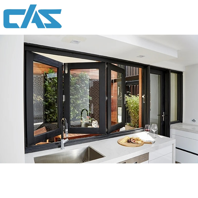 Exterior Bi Folding Window Folding Glass Window Aluminium Alloy Bifold Windows
