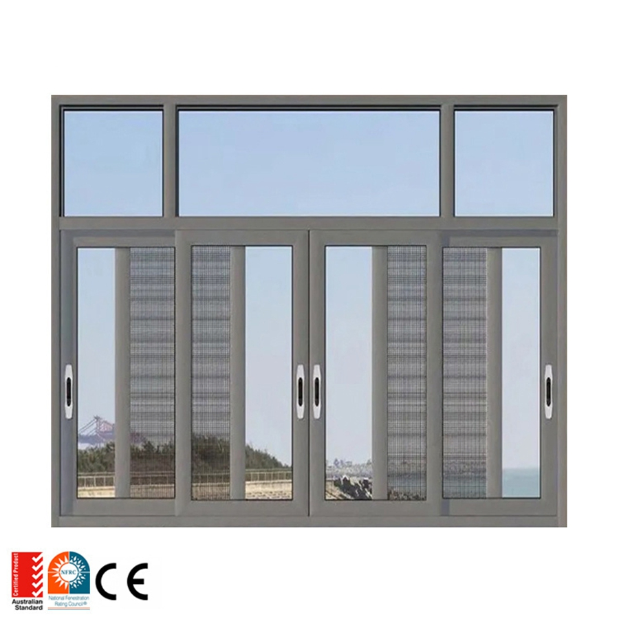 2X12 Sliding Aluminium Triple Glazing White Sound Proof Window Rough Opening