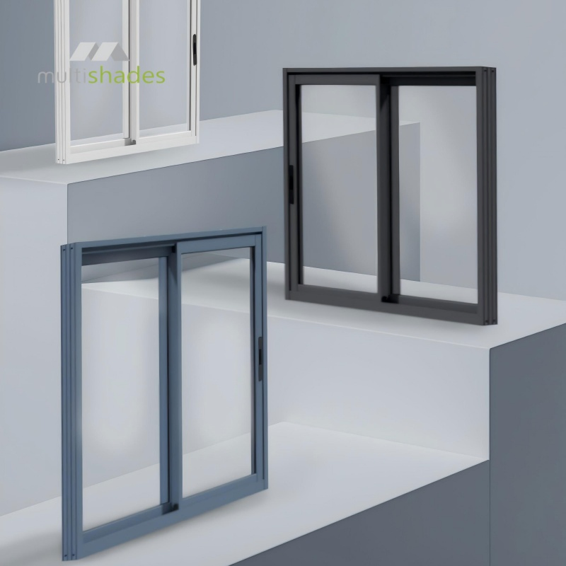 Multishades Nfrc Standard Thermal Break Aluminium Window with Tempered Glass Wind Resistant Aluminum Sliding Window