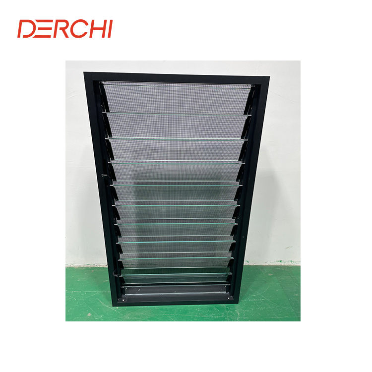 Aluminium Louvre Window Balcony Jalousie Burglar Proof Aluminium Louvre Window with Mosquito Net Louvre Extrusion Profile