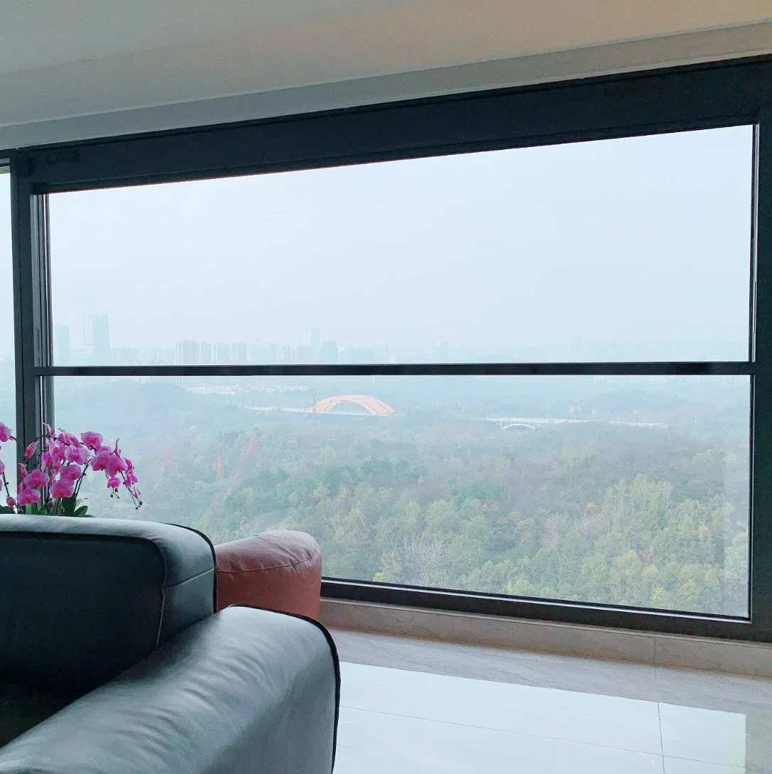 2025 Latest Energy Efficient Automatic Vertical Slide Electric Lift up Double Glass Aluminum Aluminium Frame Single Hung Window for Balcony Livingroom