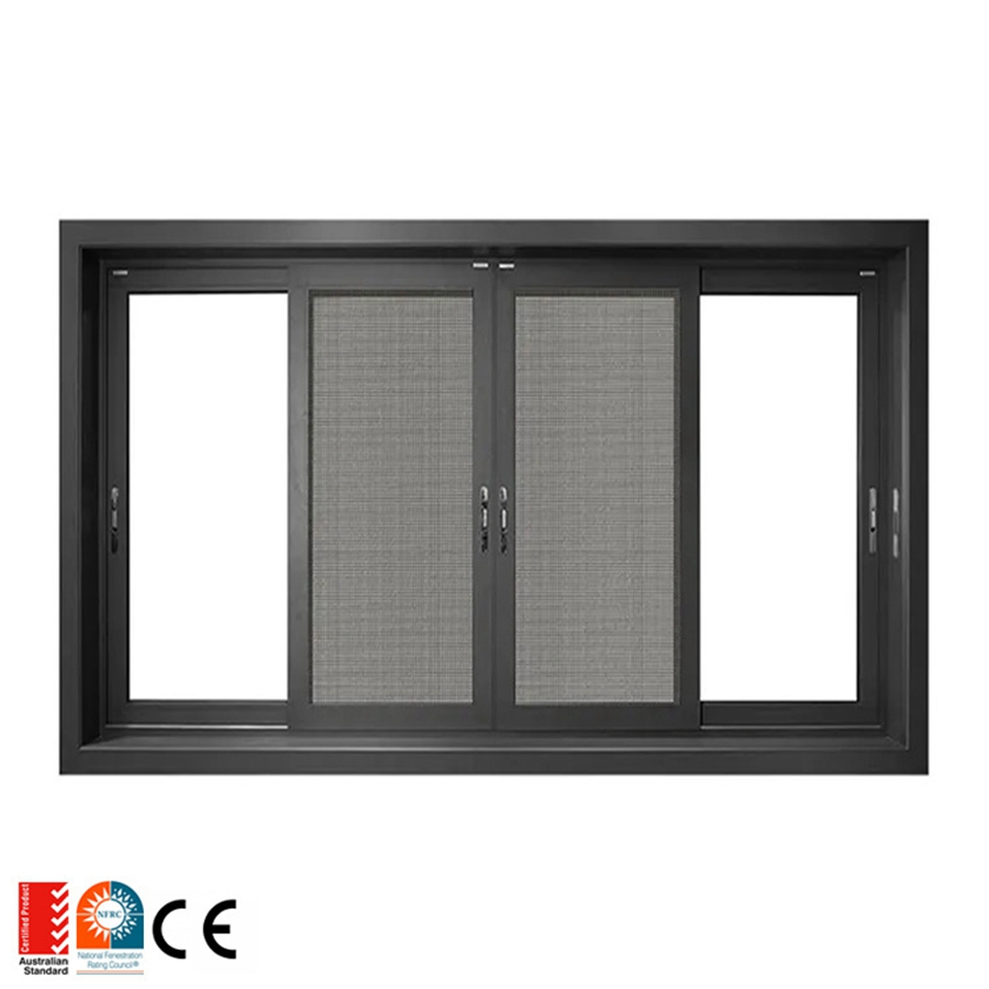 2X12 Sliding Aluminium Triple Glazing White Sound Proof Window Rough Opening