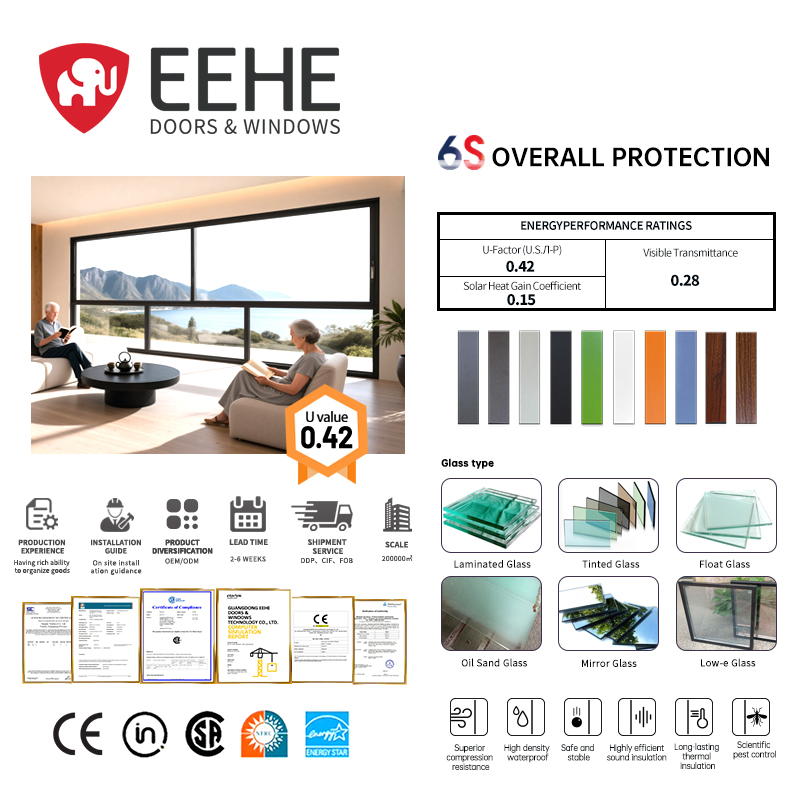 Eehe Durable Sliding Window System with Wholesale Hopper CSA