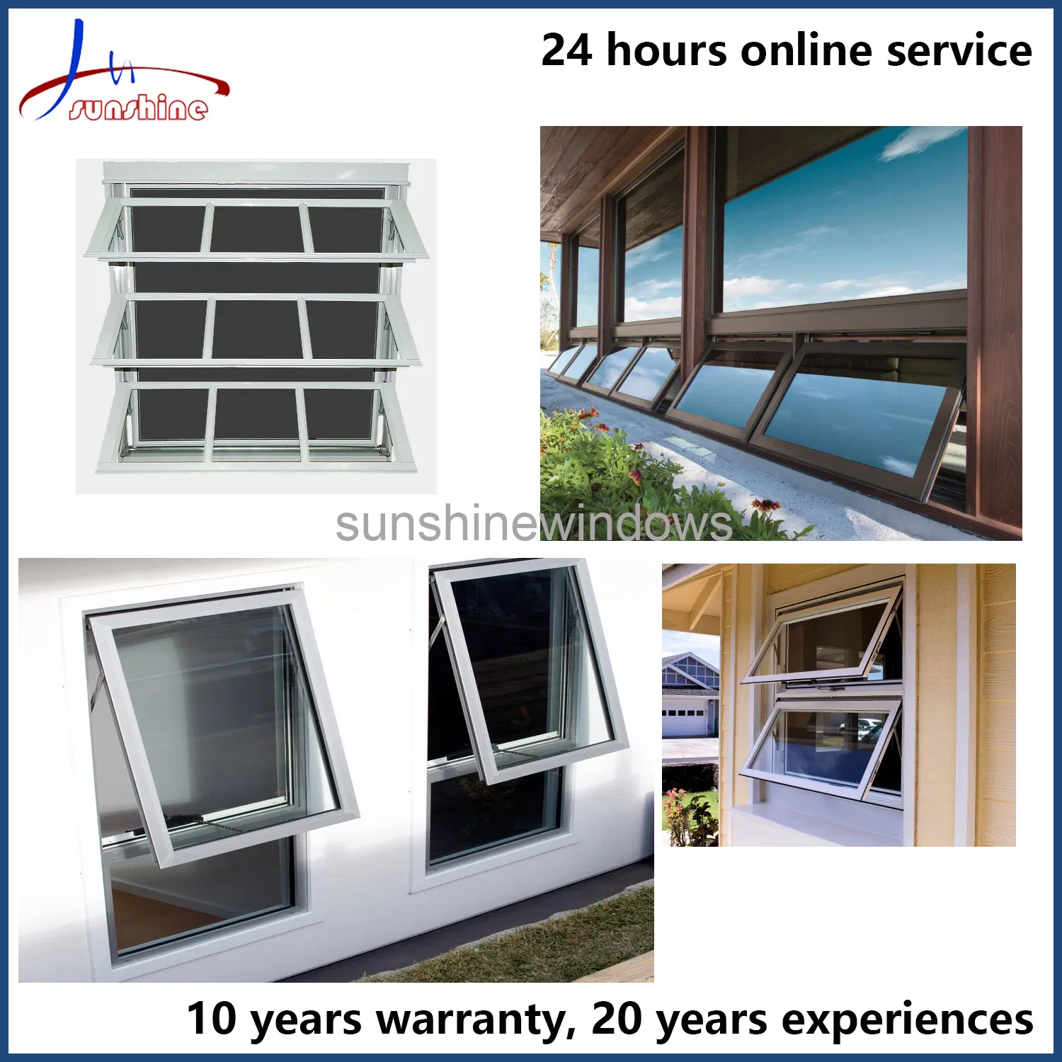 Outward Opening Durable Hopper Window Smart Design White UPVC Awning Window