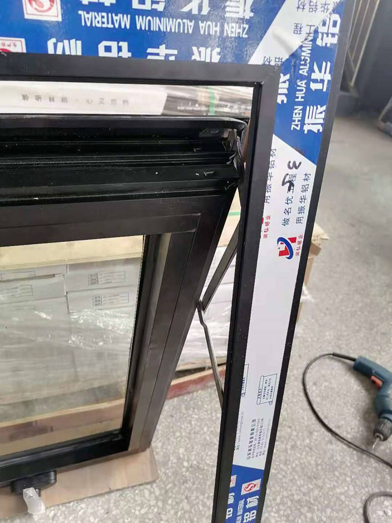 Vertical Pivot Opening Aluminum Awning Top Hung Windows Vertical Hinged Window with Tempered Glass