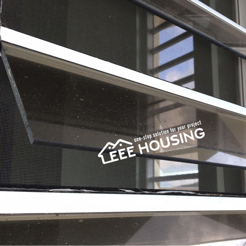 Factory Direct Supply Inbuilt Security Hurricane-Proof Aluminum Glass Louvered Window with Removable Screen, Jalousie Louvre