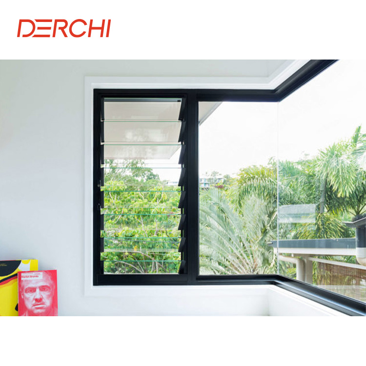 Aluminium Louvre Window Balcony Jalousie Burglar Proof Aluminium Louvre Window with Mosquito Net Louvre Extrusion Profile