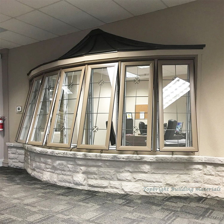 House Top Hung Window Glass Weatherproof Manual Ventilation Effect Aluminum Awning Window