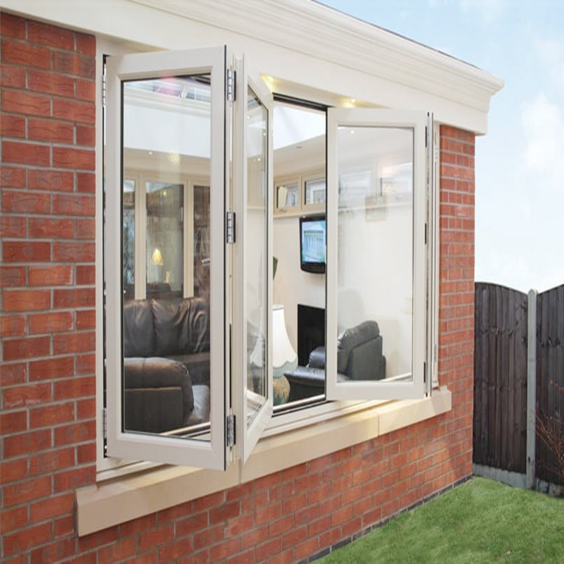 High Quality Soundproof Aluminium Horizontal Folding Window Customized Colors Push up Bifold Glass Windows