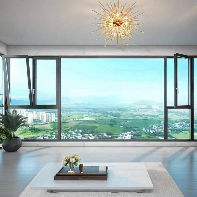 Luxury Aluminum Tilt and Turn Window Dual Function Opening Design Thermal Break Structure and Elegant Appearance Window