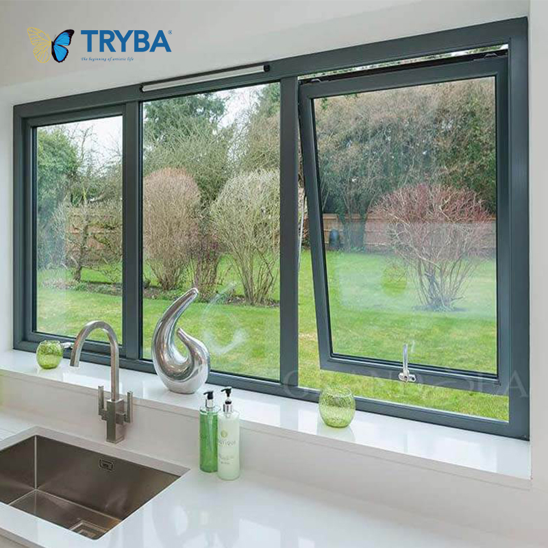 Anti-Theft Locking System Secure UPVC Awning Windows for Apartments