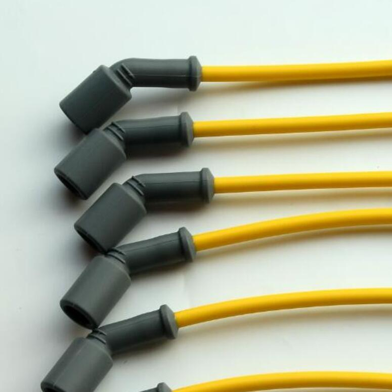 Conjunto de Cabos de Ignição Amarelo, Bota Cinza, Perfeito para +230 Ambientes Centígrados
