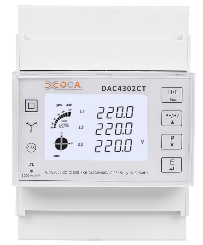 Dac4301CT Medidor de Potência Digital Trifásico Modbus Montado em Trilho DIN Conectado com Função de Múltiplas Tarifas
