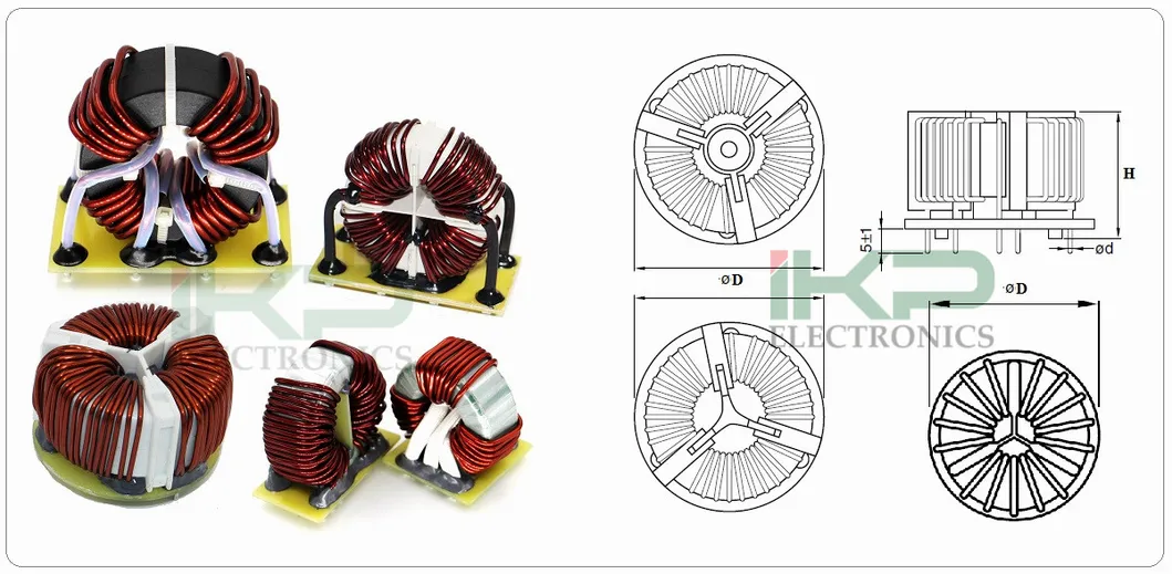 Várias Especificações V/H/SMD DC/DC Inversor DC/AC Tipo Ferrite Nú de Ar Modo Comum Indutor de Fio de Cobre Indutor de Potência Choke EMC Bobinas Toroidais