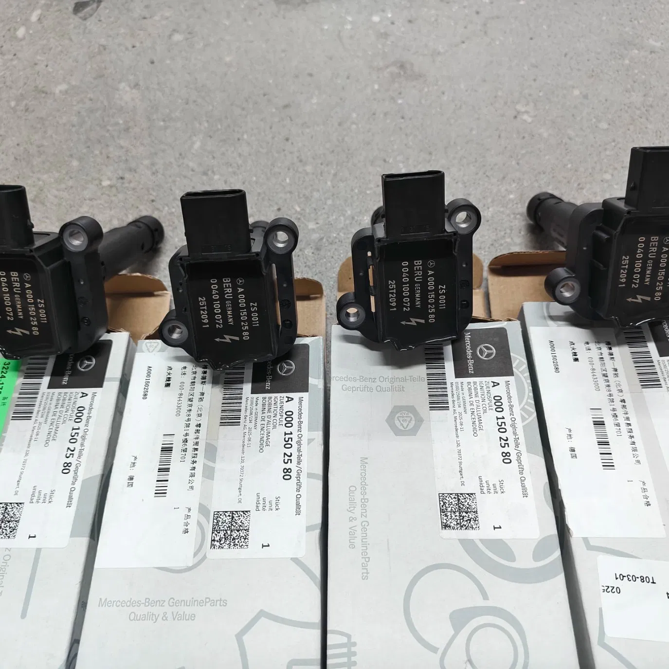 Bobina de Ignição A0001502580 para Mercedes C E Glk Glc Gle Ml Vela de Ignição Alta Tensão OEM Atacado Peça de Auto Peça de Reposição Peça de Carro