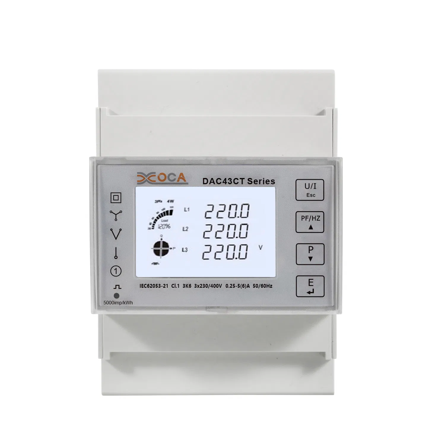 Medidor de Energia Inteligente com Montagem em Trilho DIN e Interface de Acesso para Transformador de Corrente Medidores Elétricos Kwh