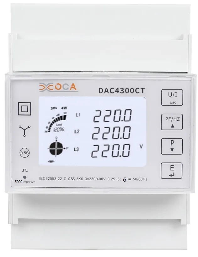 Dac4300CT Medidor de Energia Trifásico Modbus Conectado a Transformador para Montagem em Trilho DIN