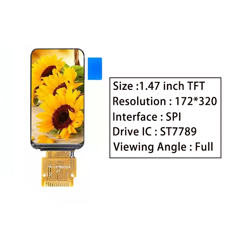 1.47 Módulo de Tela LCD TFT de Fábrica Direta de Inch 172×320 St7789