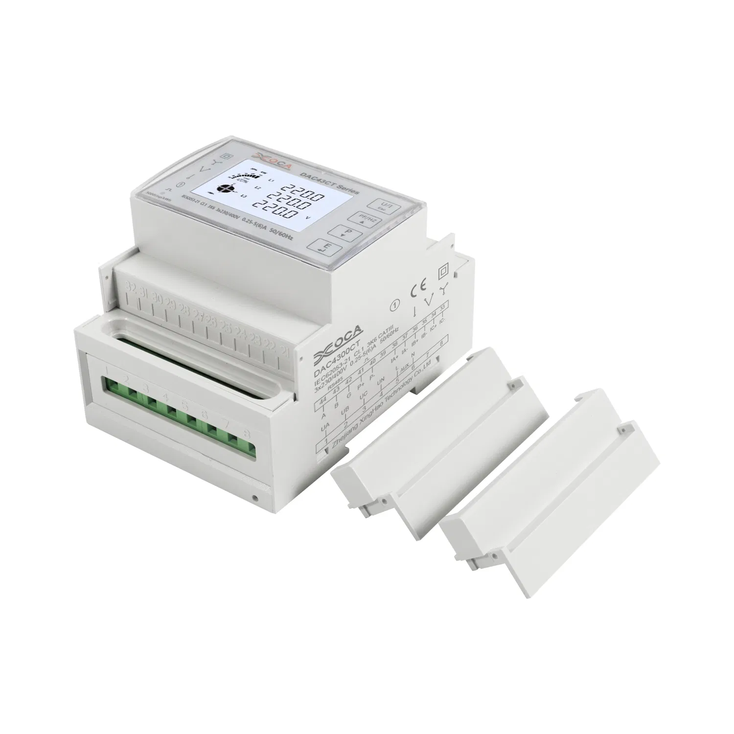 Dac4300CT Medidor de Energia Trifásico Modbus Conectado a Transformador para Montagem em Trilho DIN