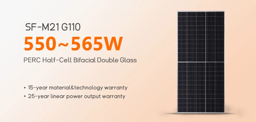 Painéis Solares de Vidro Duplo de Alta Eficiência 565W Módulo PV
