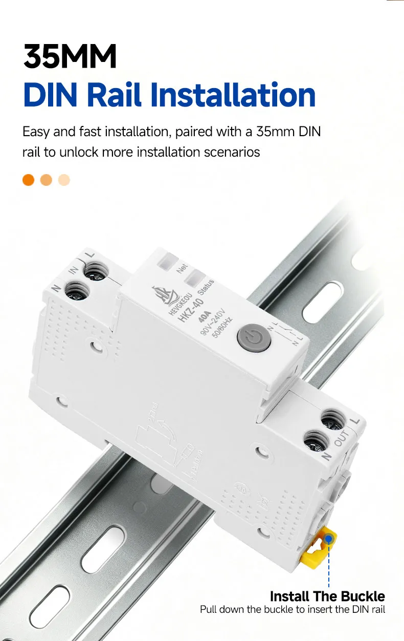 Contator AC Modular Montado em Trilho DIN 2p AC220V para Casa Inteligente Hotel Residencial