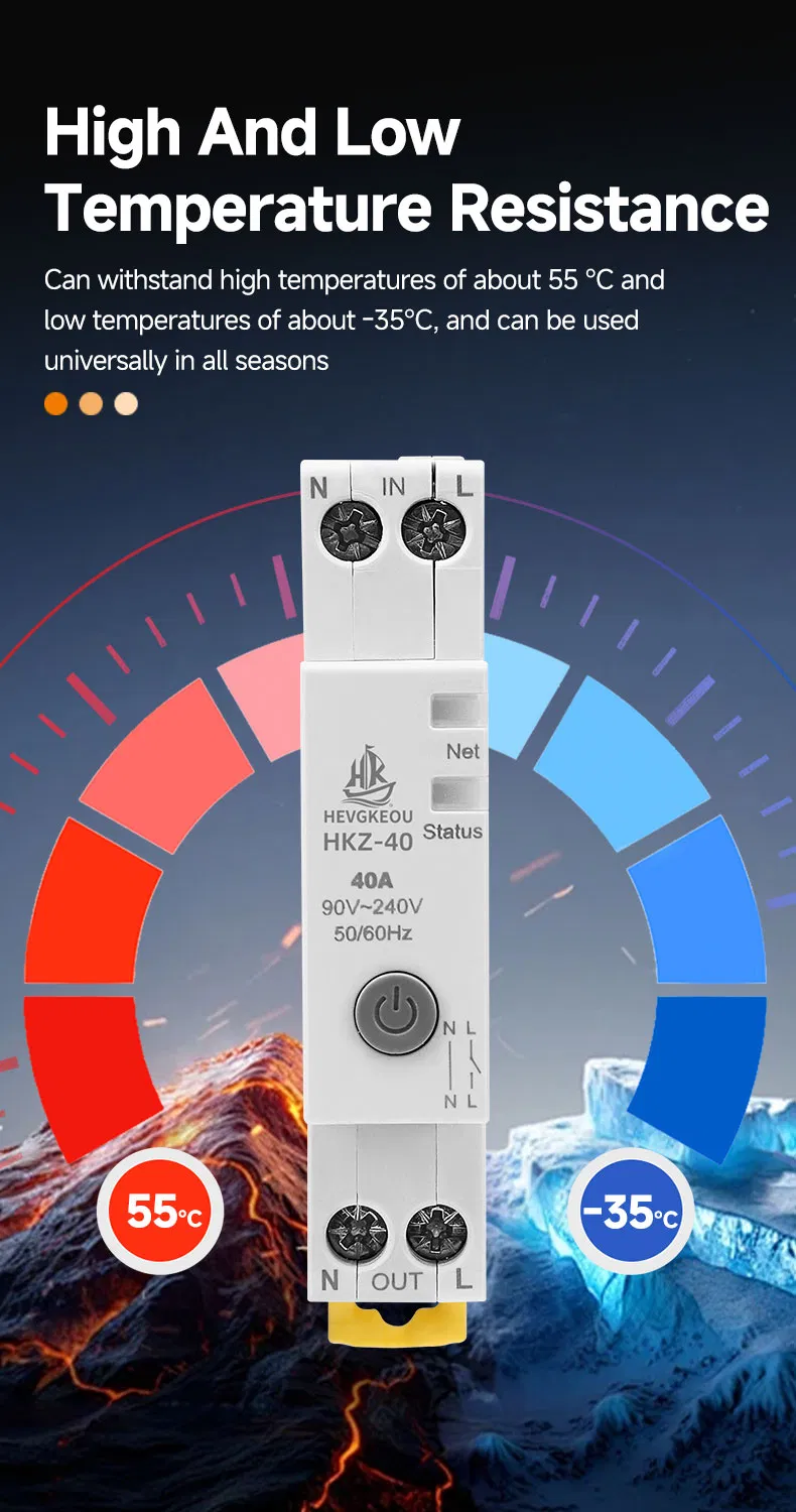 Contator AC Modular Montado em Trilho DIN 2p AC220V para Casa Inteligente Hotel Residencial