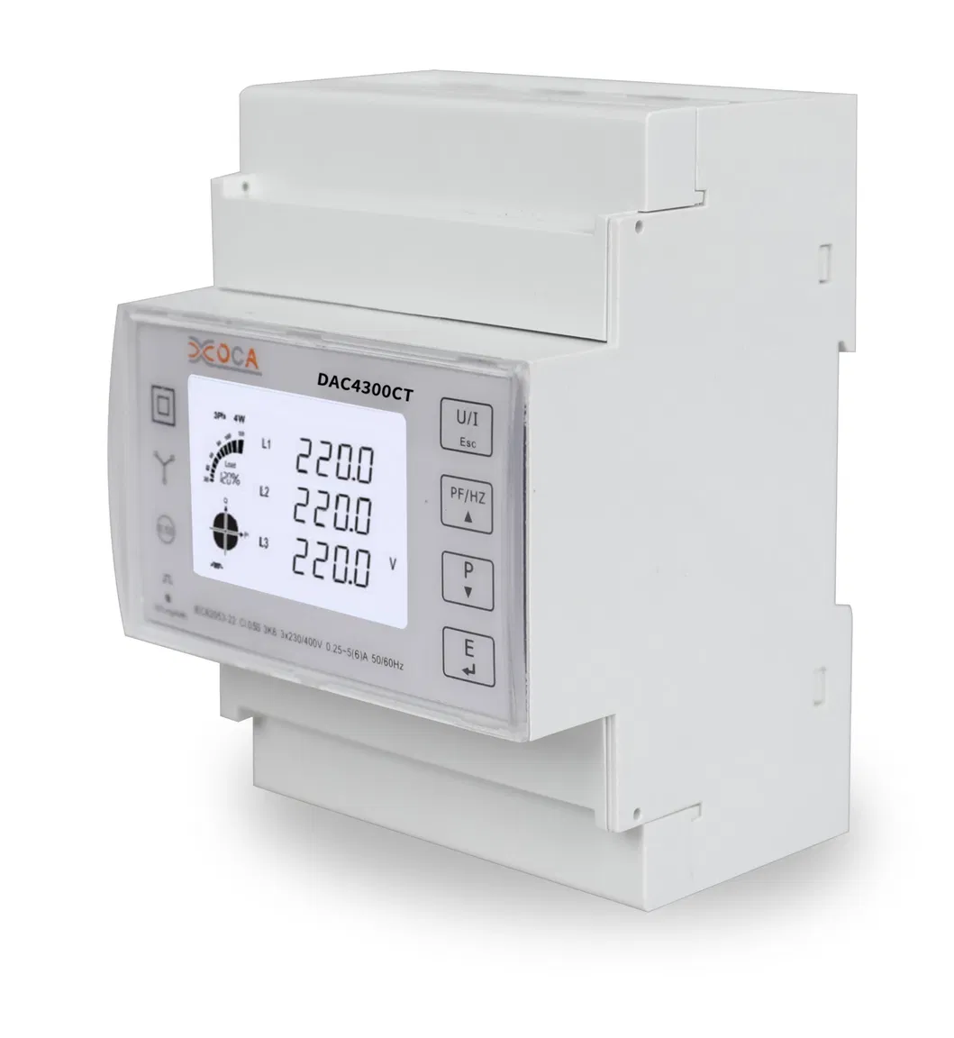 Dac4301CT Medidor de Potência Digital Trifásico Modbus Montado em Trilho DIN Conectado com Função de Múltiplas Tarifas
