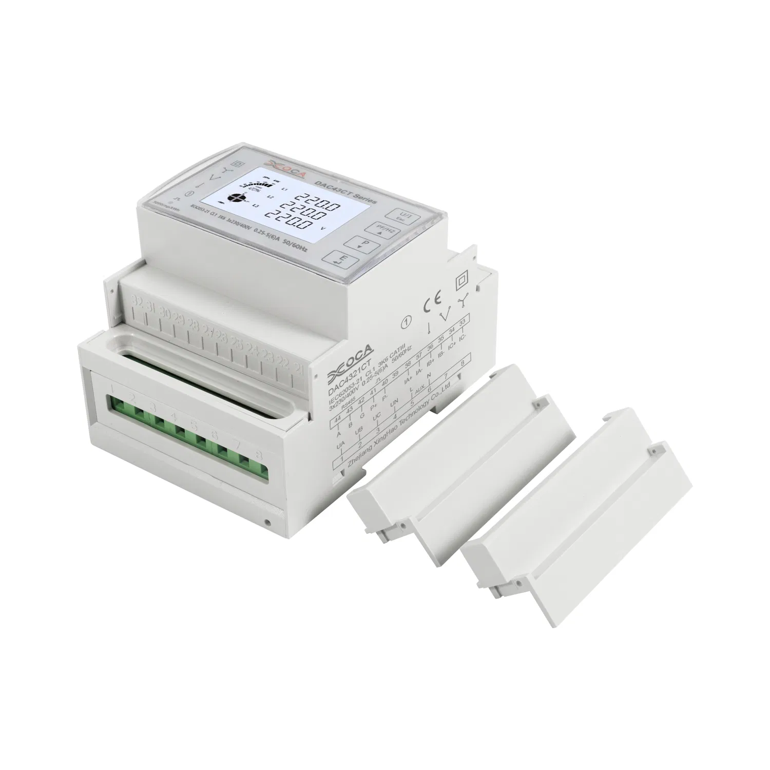 Medidor de Energia Inteligente com Montagem em Trilho DIN e Interface de Acesso para Transformador de Corrente Medidores Elétricos Kwh