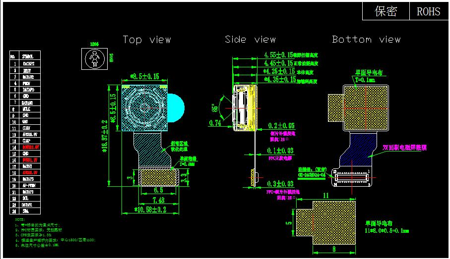 Interface Mipi de venda direta de fábrica módulo de câmara Samsung S5K3l2xx de 13 MP Módulo AF de câmara CMOS de 1/3 pol