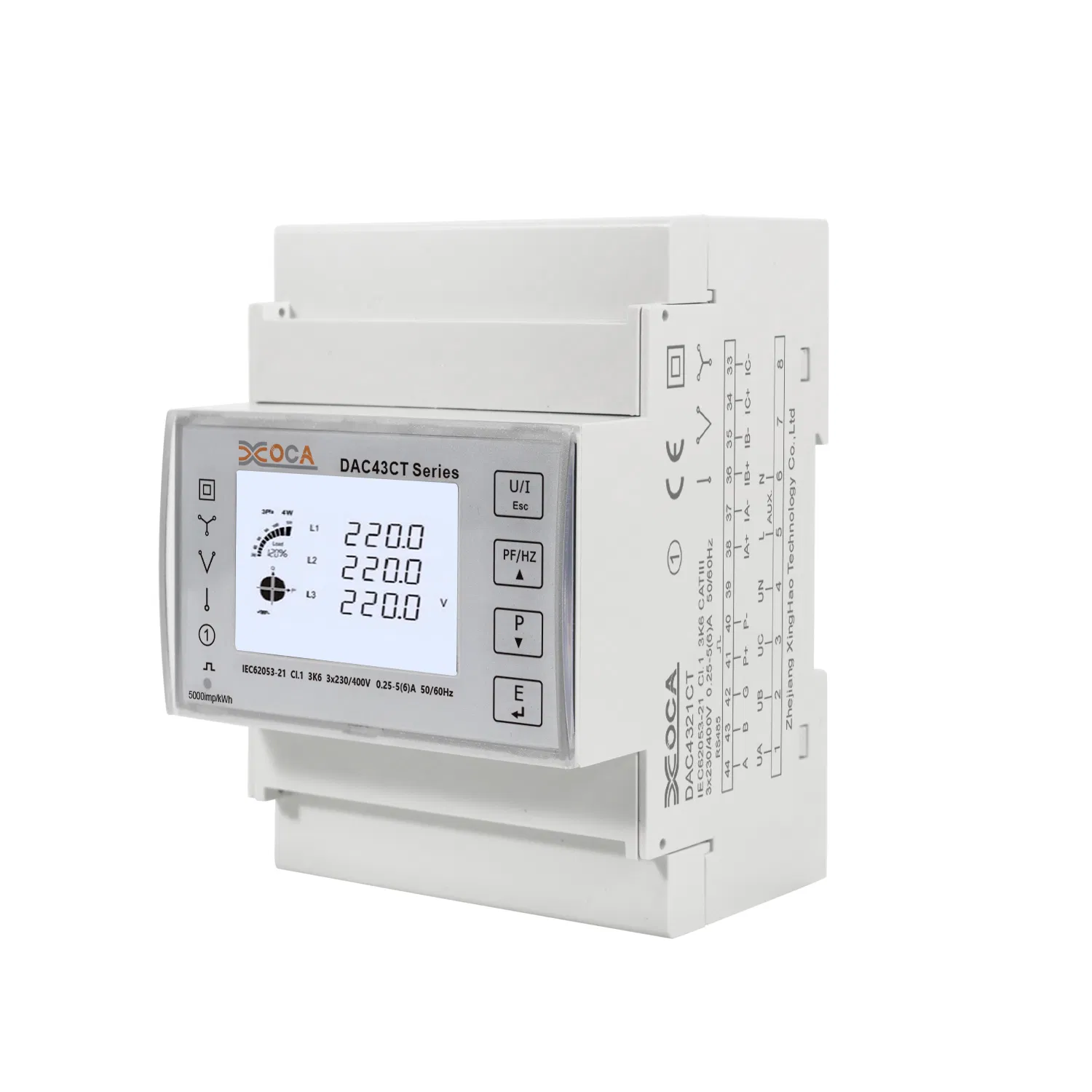 Medidor de Energia Inteligente com Montagem em Trilho DIN e Interface de Acesso para Transformador de Corrente Medidores Elétricos Kwh
