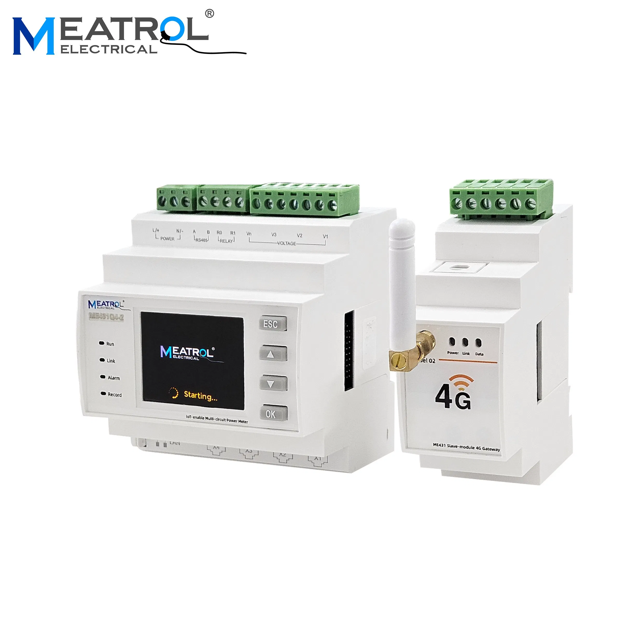 Me431 Analisador de Energia Trifásico para Trilho DIN com Bobina Rogowski Flexível 4-Loop Monitoramento