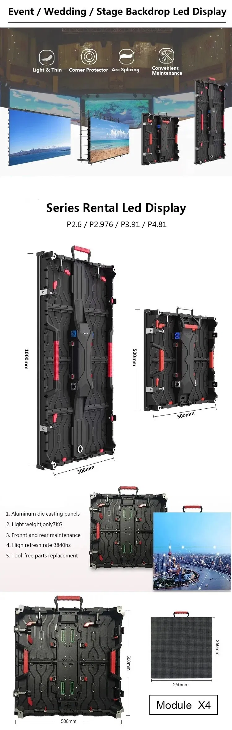 Painel LED P3.91 Alta Definição