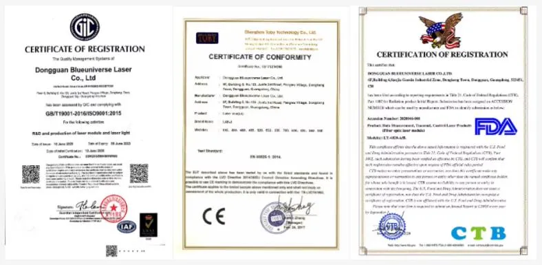 Certificados de Qualidade CE ROHS FCC ISO9001