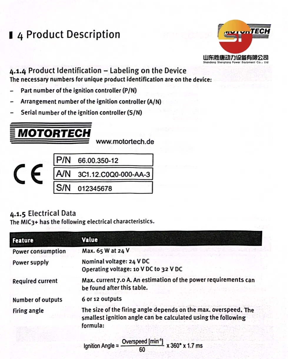 Módulo de Controle de Ignição Motortech Mic3+ para Peças de Motor a Gás Jichai