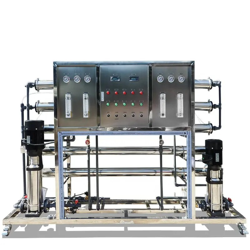 1000 Litros por Hora Sistema de Osmose Reversa, 250 Máquina de Purificação de Litros, Sistema de Filtração de Água por Osmose Reversa com Controlador Programável e Motor 220