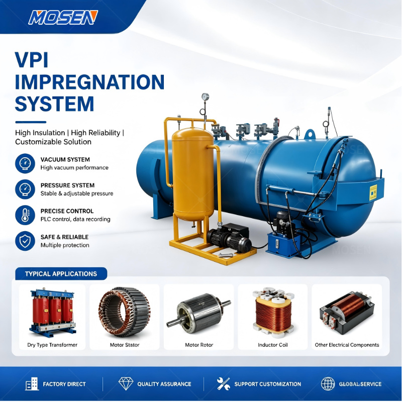 Sistema de Imersão a Vácuo Horizontal Vpi para Processamento de Enrolamento de Bobinas de Transformador de Motor