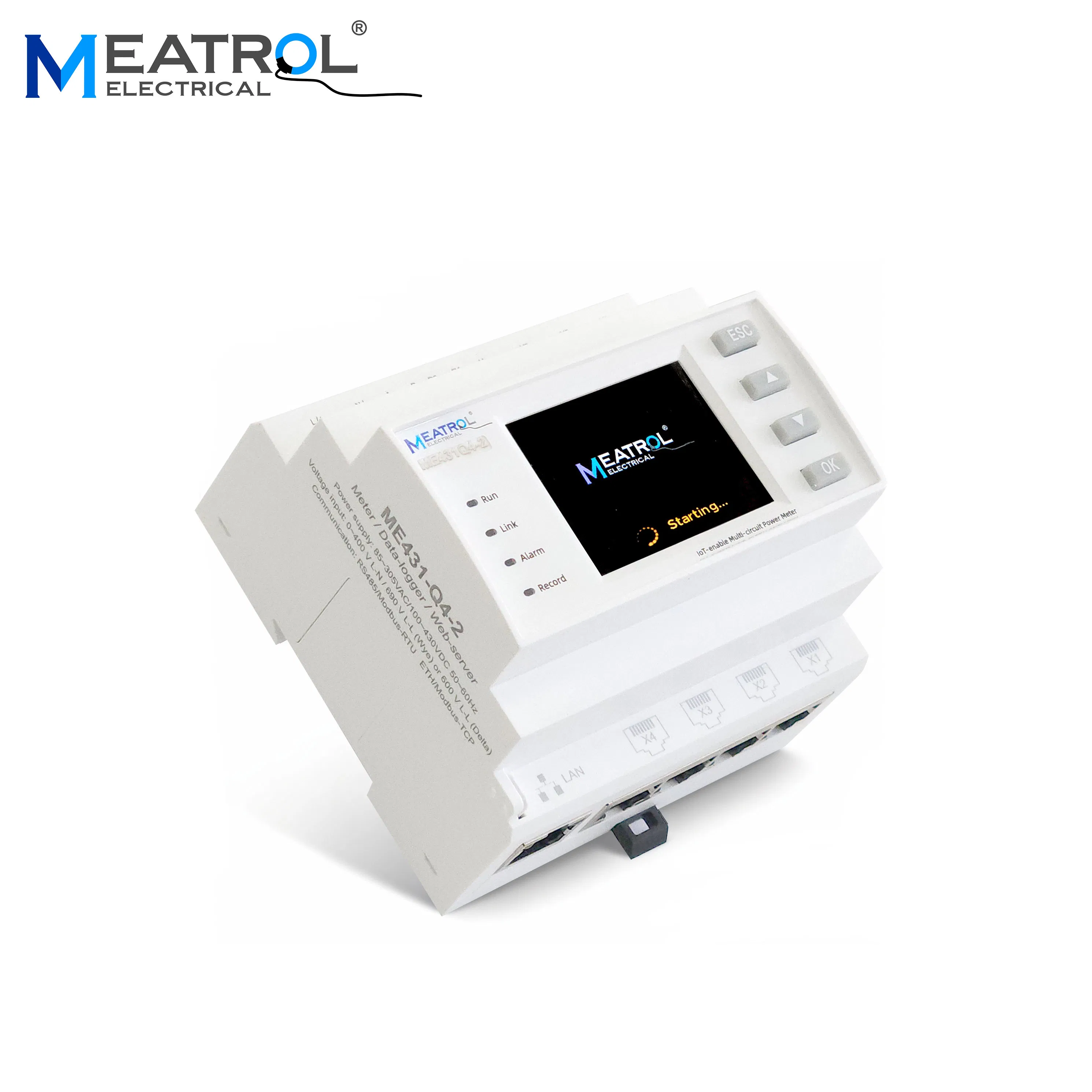 Me431 Medidor de Potência Trifásico de Quatro Circuitos com Bobina Rogowski Ethernet RS485 Modbus