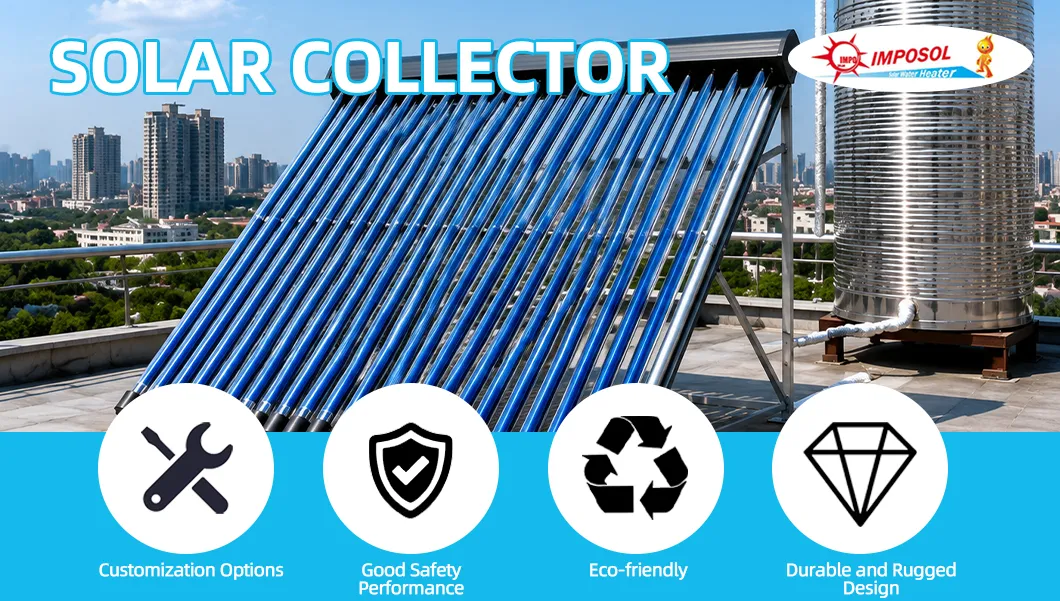 Sistema Coletor de Energia Solar de Liga de Alumínio com Bobina de Cobre para Instalação Industrial