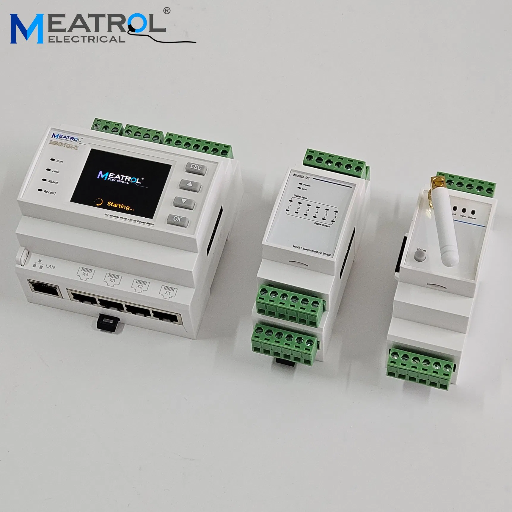 Me431 Analisador de Energia Trifásico para Trilho DIN com Bobina Rogowski Flexível 4-Loop Monitoramento