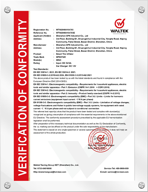 SPKSTAR product compliance certificate 6