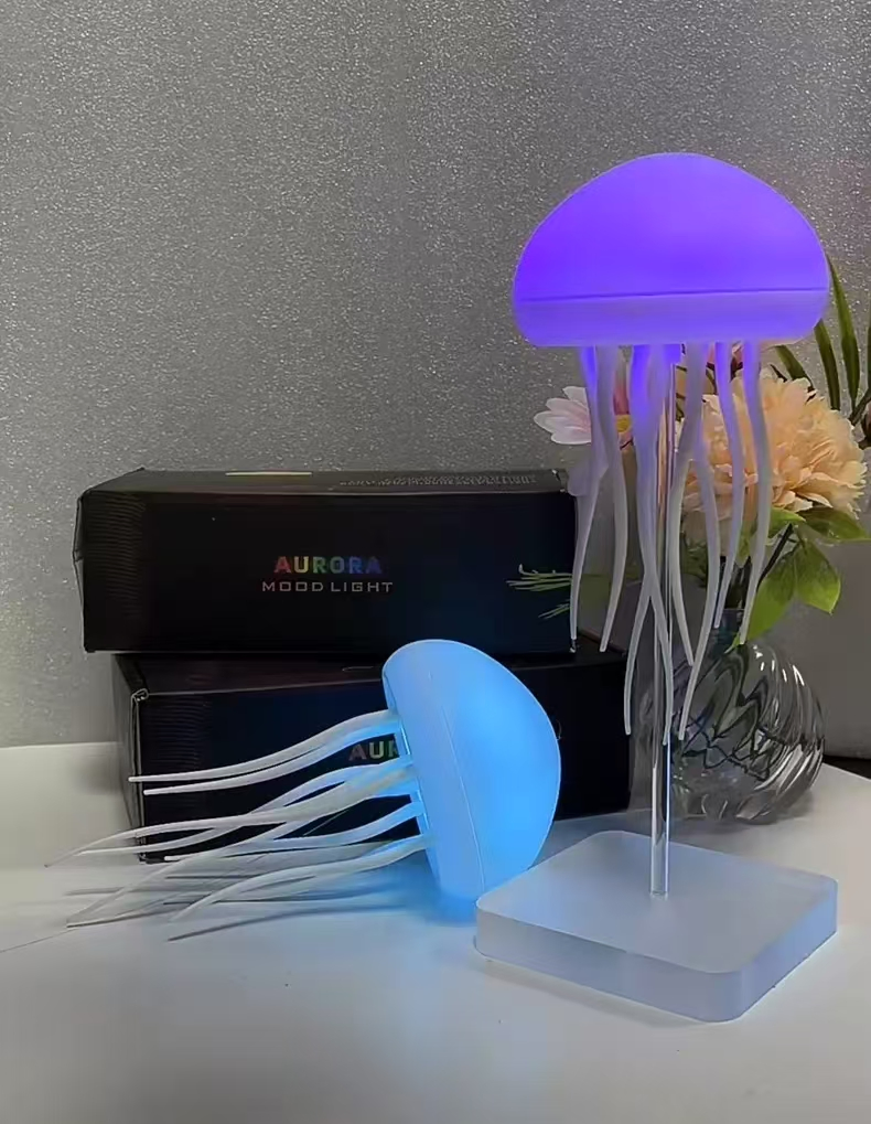 USB Rechargeable, Touch Levitating Mood Light Jellyfish Lamp for Kids Room