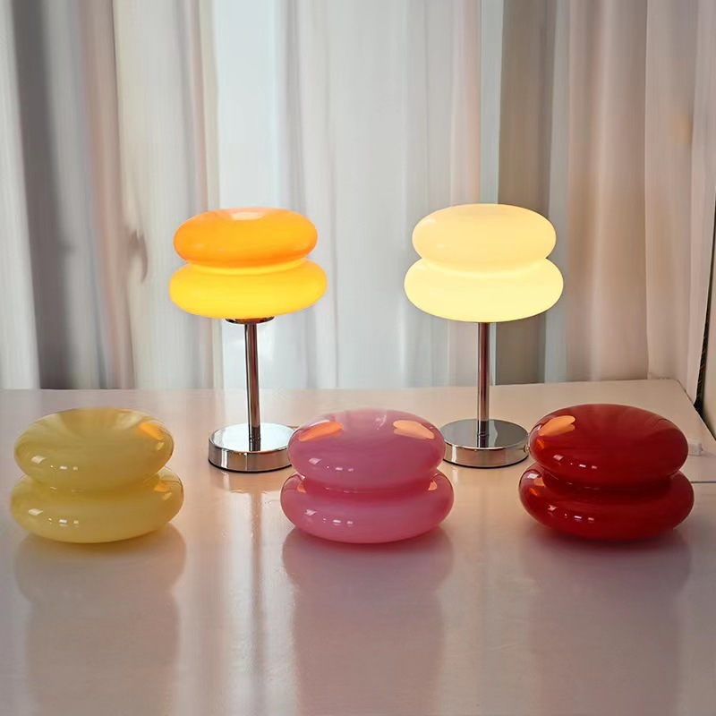 Nordic Table Lamp Solid Glass Atmosphere Night Light Vintage Glass Decorative Lamps Home Decor Luxury