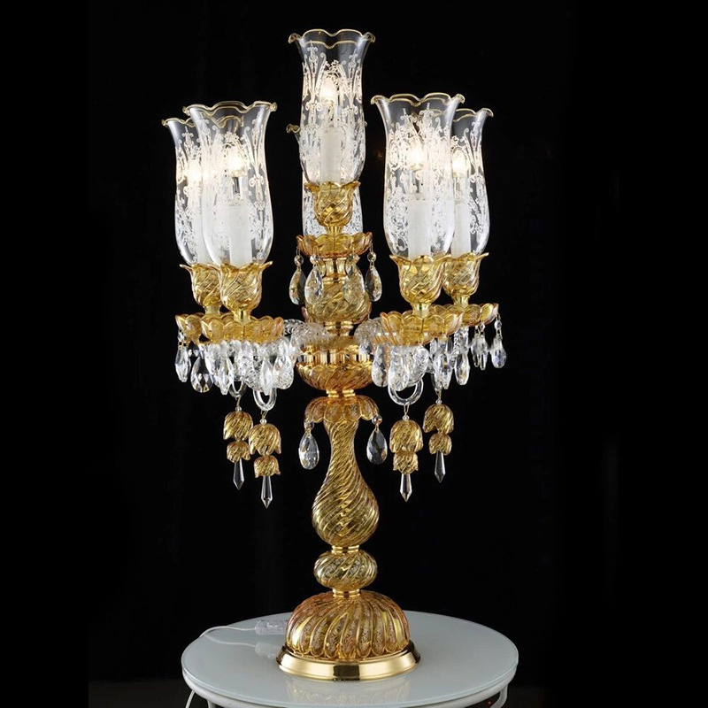 Wholesale Vintage Decorative Table Lamp Crystal Home Design LED Round Rusted Floor Lamp for Hotel Bedroom Living Room