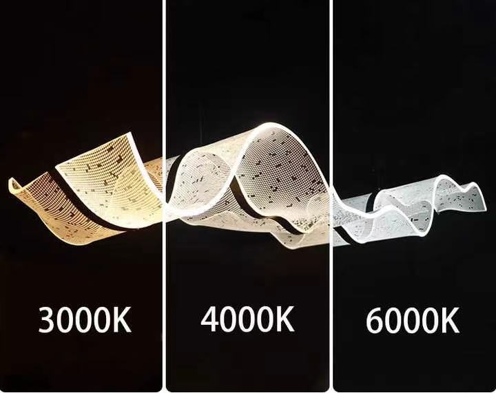 Modern Simple Restaurant Chandelier Creative Ribbon Long Lamp Living Room Bar Lamp