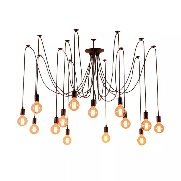 10-Head/12-Head/14-Head Vintage Edison Lamp Light Pendant Lighting Industrial Ceiling Spider Chandelier Pendant Lamp Base