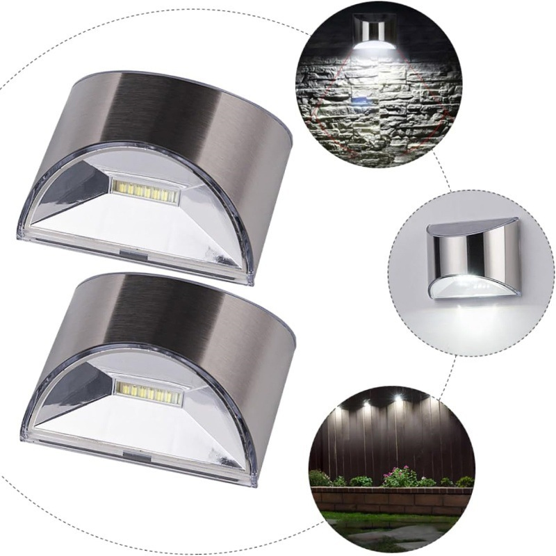 Stainless Steel Step Light Solar Garden Decorative Wall Lamp