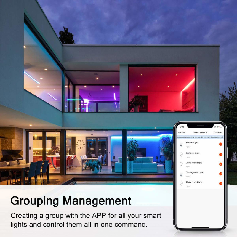 Smart Zigbee GU10 Light Bulb Spotlight RGB+CCT 100-240V 5W Dimmable LED Lights Smart Home Voice Control Alexa Google Home Lamps