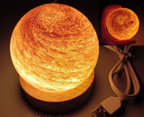 USB 3D Print Mood Light Lunar Planet Night Lamp with Touch Control