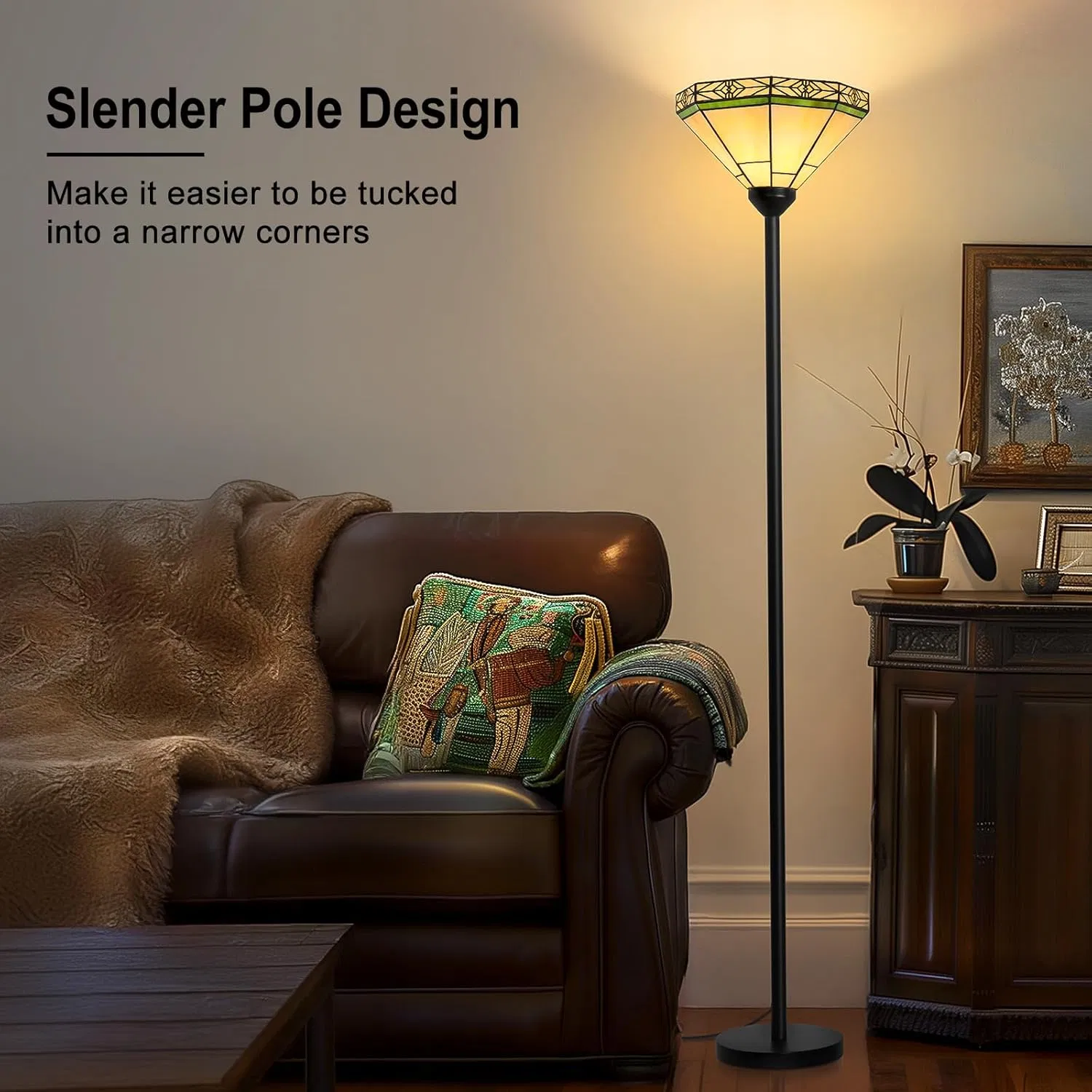 Glass Shade Home Decoration Modern Floor Lamp for Living Room with Foot Switch